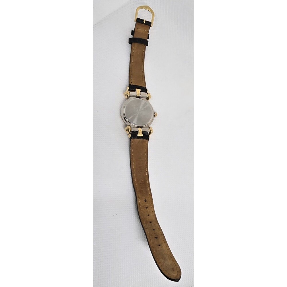 Women's Anne Klein Trendy Petite Two Tone White Dial Black Leather Band Watch 14 - Picture 8 of 9